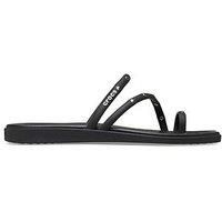 Crocs Women Sandal,Miami Studded Toe Loop Sandal,Black,8 UK Women