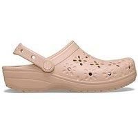 Crocs Classic Floral Cut Out Thermoplastic Pink Caramel Clogs