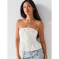 Free People Wink Wink Denim Tube Top - White