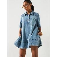 Free People Remino Denim Mini Dress - Blue