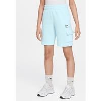 Nike Sportswear Older Kids' (Boys') Fleece Cargo Shorts - Blue - Cotton/Polyester