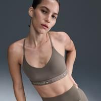 Nike Indy Women's Light-Support Padded Adjustable Sports Bra - Grey - Polyester/Elastane