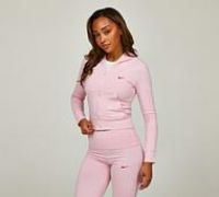 Nike Sportswear Women's Full-Zip Hooded Long-Sleeve Top - Pink - Cotton/Polyester/Elastane