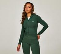 Nike Womens Full Zip Hoodie - Green - Size L