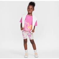 Nike Flow-Ral Younger Kids' 2-Piece Printed Bike Shorts Set - Grey - Cotton