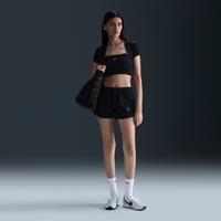 Nike Sportswear Chill Waffle Women's Mid-Rise 8cm (approx.) Shorts - Black - Cotton/Polyester