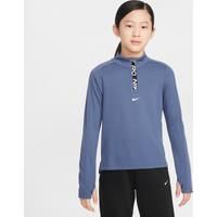 Nike Pro Girls' Dri-FIT Long-Sleeve 1/2-Zip Top - Blue - Polyester