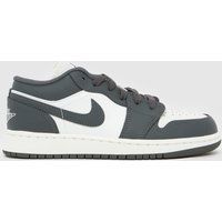 Nike Jordan White & grey Air Jordan 1 Low Youth Trainers