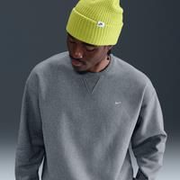 Nike Solo Swoosh Men's Fleece Crew - Grey - Cotton/Polyester