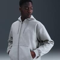 Nike Solo Swoosh Men's Full-Zip Fleece Hoodie - Grey - Cotton/Polyester