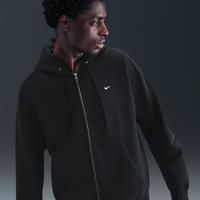 Nike Solo Swoosh Men's Full-Zip Fleece Hoodie - Black - Cotton/Polyester