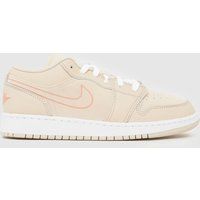 Nike Jordan Beige Multi Air Jordan 1 Low SE Girls Youth Trainers