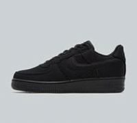 Nike Air Force 1 Low Canvas Trainer - Black - Size 8