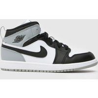 Nike Jordan White & grey Air Jordan 1 Mid Junior Trainers