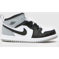 Nike Jordan White & grey Air Jordan 1 Mid Toddler Trainers