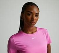 Nike Womens One Classic Dri-FIT Short-Sleeve Top - Pink - Size XL