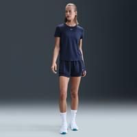 Nike One Women's Dri-FIT High-Waisted 8cm (approx.) 2-in-1 Shorts - Blue - Polyester