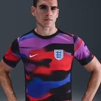 England Academy Pro Men's Nike Dri-FIT Football Pre-Match Short-Sleeve Top - Blue - Polyester