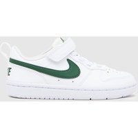 Nike White & Green Court Borough Low Junior Trainers