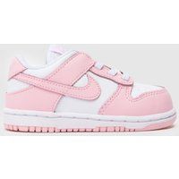 Nike White & Pink Dunk Low Girls Toddler Trainers