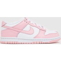 Nike White & Pink Dunk Low Girls Youth Trainers