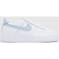 Nike White & Purple Air Force 1 Girls Youth Trainers