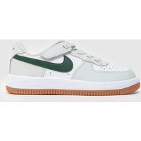 Nike White & grey Force 1 Low EasyOn Boys Junior Trainers