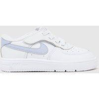 Nike White & Purple Force 1 Low EasyOn Girls Toddler Trainers
