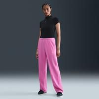 Nike Sportswear Chill Terry Women's Mid-Rise French Terry Open-Hem Tracksuit Bottoms - Pink - Cotton/Polyester