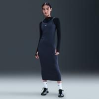 Nike Sportswear Chill Knit Women's Tight Mini-Rib Tank Top Dress - Blue - Polyester/Lyocell/Elastane