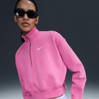 Nike Sportswear Phoenix Fleece Women's 1/4-Zip Cropped Sweatshirt - Pink - Cotton/Polyester