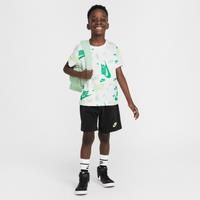 Nike Younger Kids' Printed T-Shirt and Lightweight French Terry Shorts Set - Black - Cotton