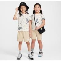 Nike Younger Kids' Printed T-Shirt and Lightweight French Terry Shorts Set - Brown - Cotton