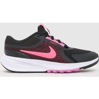 Nike Black & pink Star Runner 5 Girls Youth Trainers