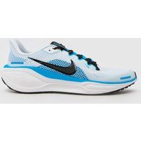 Nike White & Pl Blue Air Zoom Pegasus 41 Boys Youth Trainers