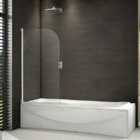 17 Stories 180 Pivot 800X1400mm Shower Bath Screen Panel Chrome 800cm W