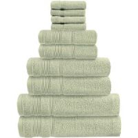 17 Stories Baljiwan 10 Piece Egyptian Cotton Bath Towel Bale - Luxury Zero Twist Cotton, Quick Dry, Multi-Size Sage Green Bath Sheet;Washcloth;Hand Towel;Bath Towel