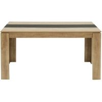 Alpen Home Lapithos Rectangular Dining Table Black;Oak Wood 70cm W x 140cm L