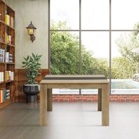 Alpen Home Lapithos Rectangular Dining Table Black;Oak Wood 70cm W x 110cm L