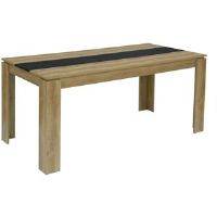 Alpen Home Lapithos Rectangular Dining Table Black;Oak Wood 80cm W x 160cm L