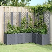 Dakota Fields Bubik Planter Grey/Brown/Blue 140cm H X 160cm W X 120cm D