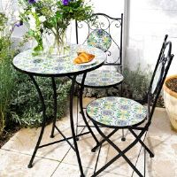 Marlow Home Co. Andrejka Round 2 - Person 60cm Long Bistro Set Blue 2