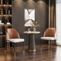 Canora Grey Atlandida Upholstered Dining Chair Brown 80.5cm H X 50cm W X 53cm D