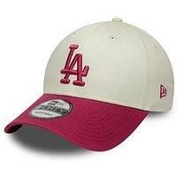 New Era 9Forty Strapback Cap Side Script Los Angeles Dodgers Beige