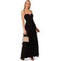 Adrianna Papell Women's Mesh Strapless Long Dress in Black | Size: 14