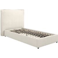 Brayden Studio Babak Upholstered Pillowed Bed Ivory Single (3')