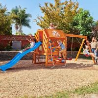 Freeport Park Little Tikes Real Wood Adventure Panther Peak Large Wooden Climbing Frame Swing Set Brown 6