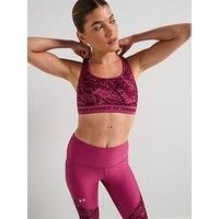 Under Armour Crossback Print Medium Impact Sports Bra XL Purple