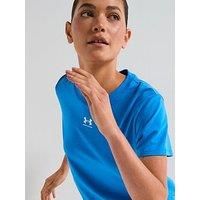 Under Armour Women/'s Rival Core Short Sleeve T Shirt, Blue Atlantis/White, L