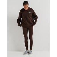 Under Armour Icon Fleece Oversized Crew Sweatshirt XS Brown
